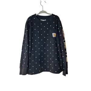 CARHARTT Girl’s Ling Sleeve Jersey with logo patch / Size: Small 8